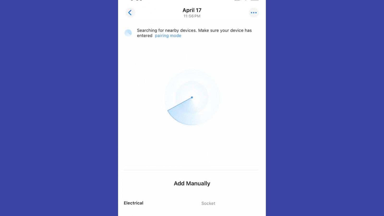 Screenshot: Device not found