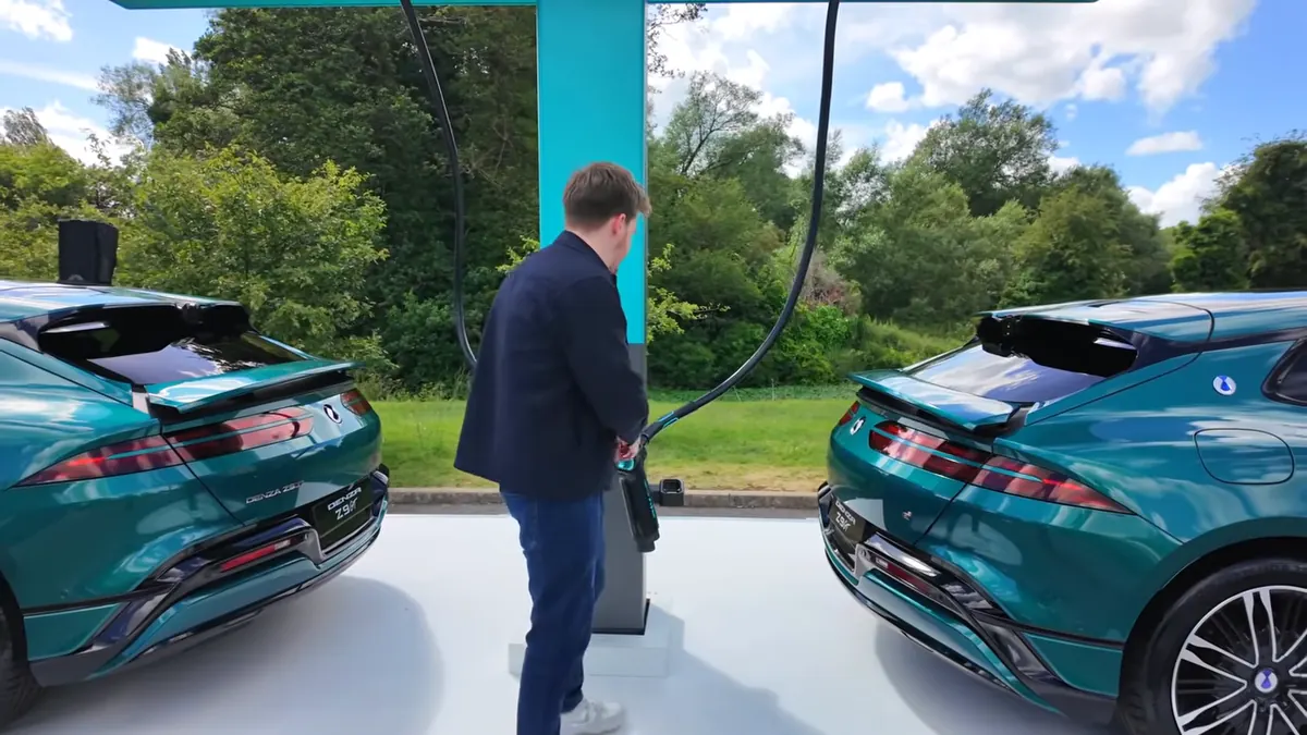 Close-up of BYD flash charging hardware and the 1,500 kW capability discussed in the video