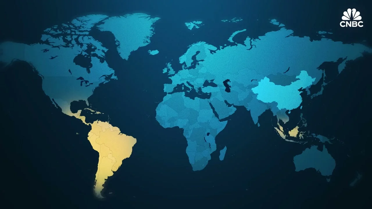 Global market map showing the spread of Chinese EVs