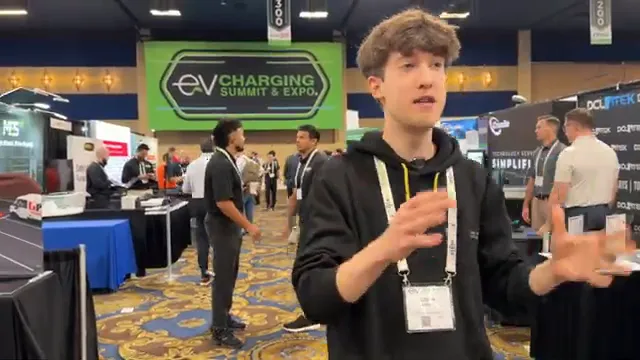 EV Charging Summit 2026 Las Vegas expo floor overview with major charging companies