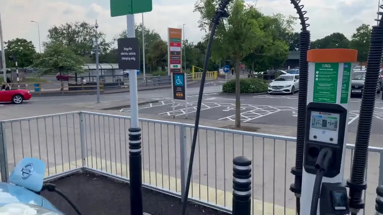 Public EV charging bays and cable management
