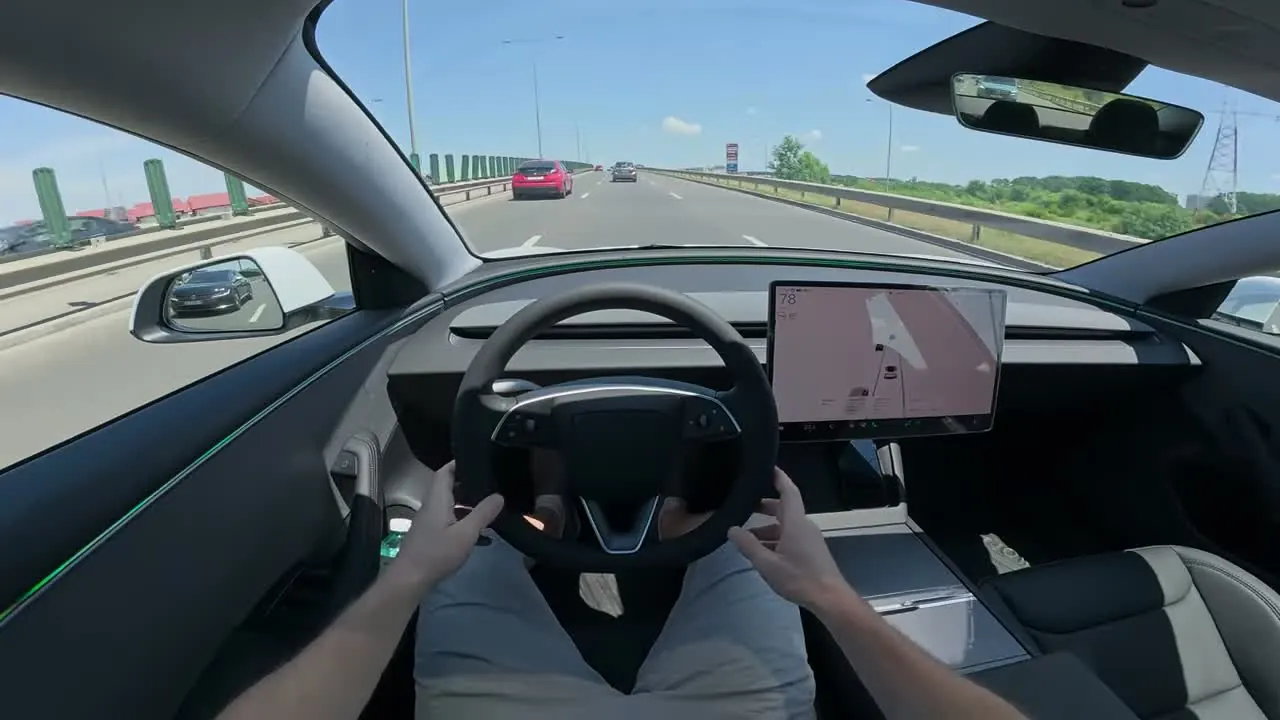 new Tesla Model 3 Highland LR RWD 2026 - 82kWh Battery Test Drive supporting visual from EVCUBE.NET
