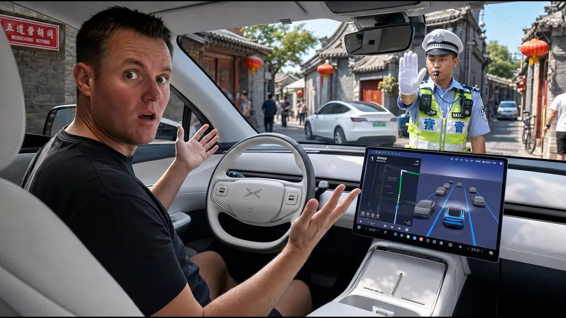 Xpeng VLA 2.0 autonomous driving test in Beijing compared with Tesla FSD