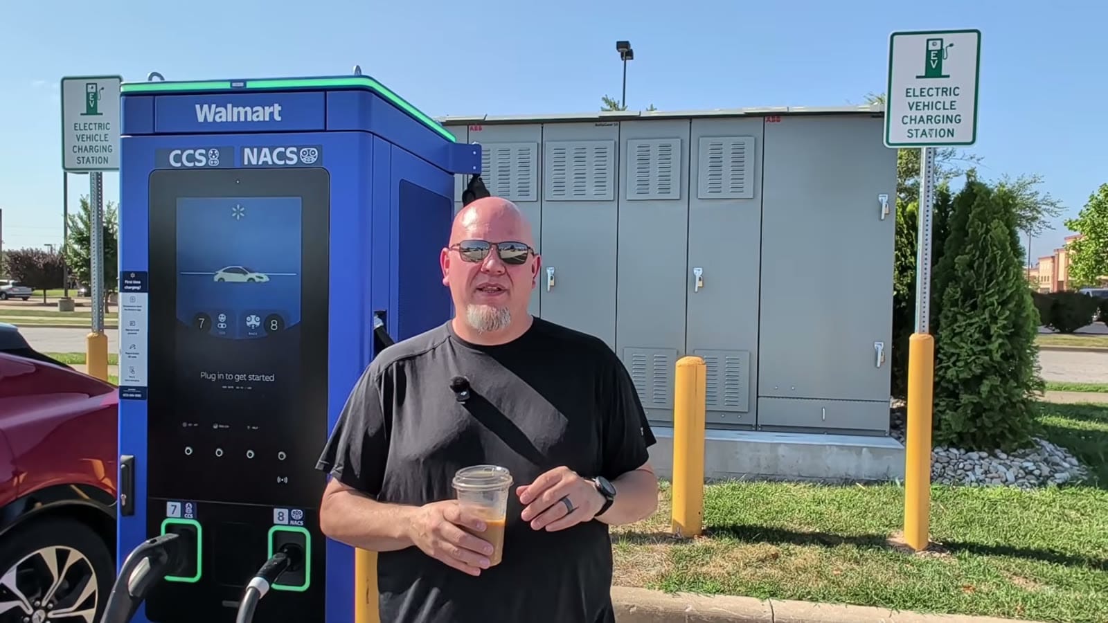 An Ionna 400 kW charging hub with dual CCS and NACS connectors serving multiple EV brands