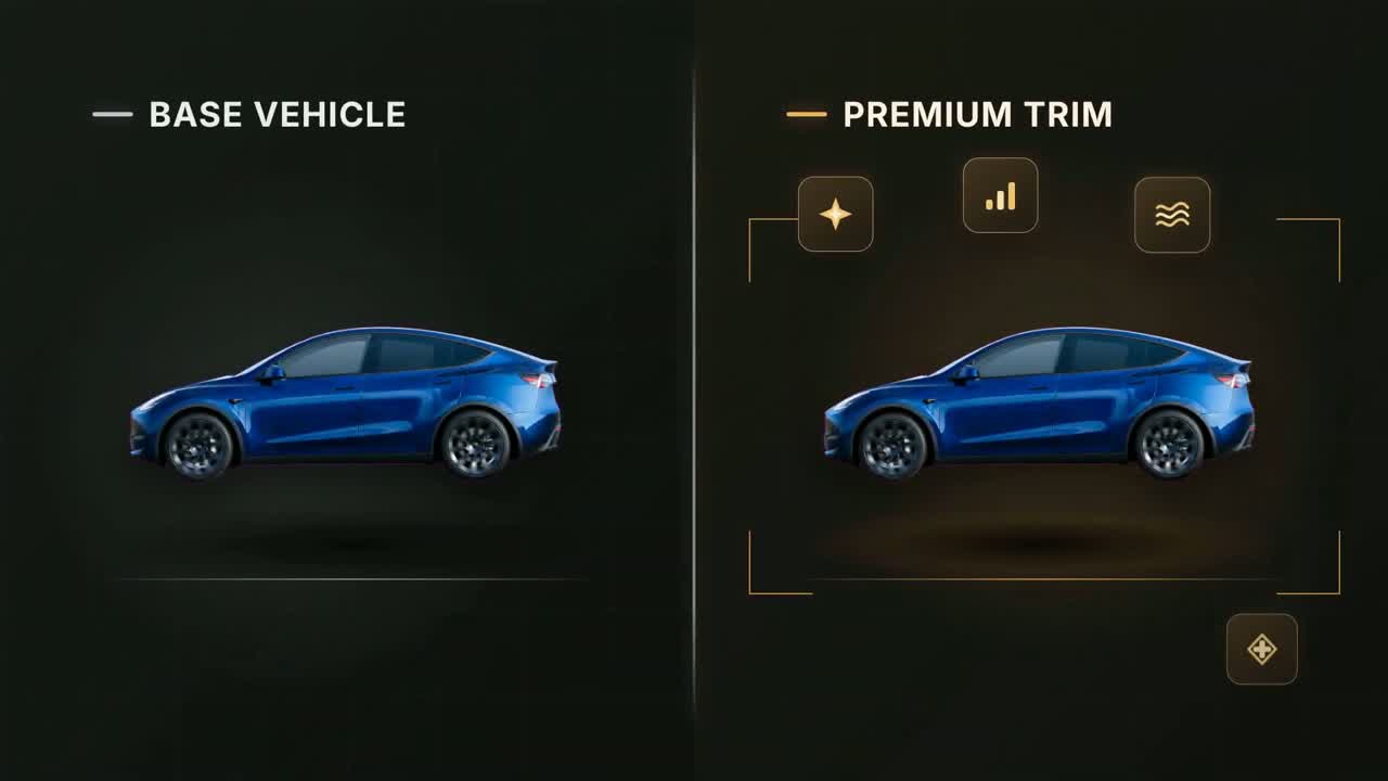 Model Y Premium interior with black headliner and 16-inch screen