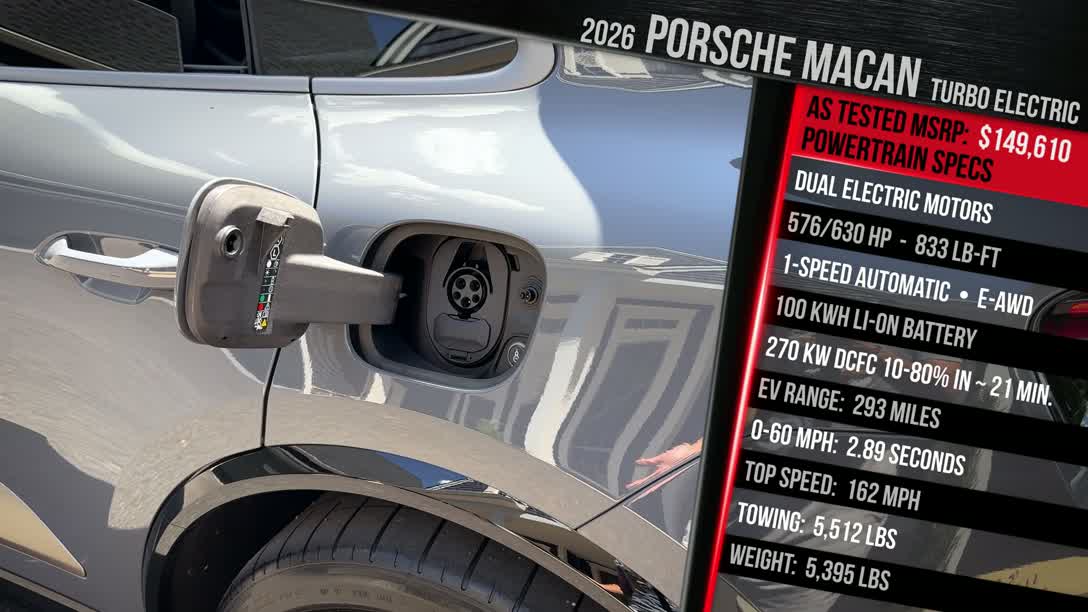 2026 Porsche Macan Electric Turbo front three-quarter view