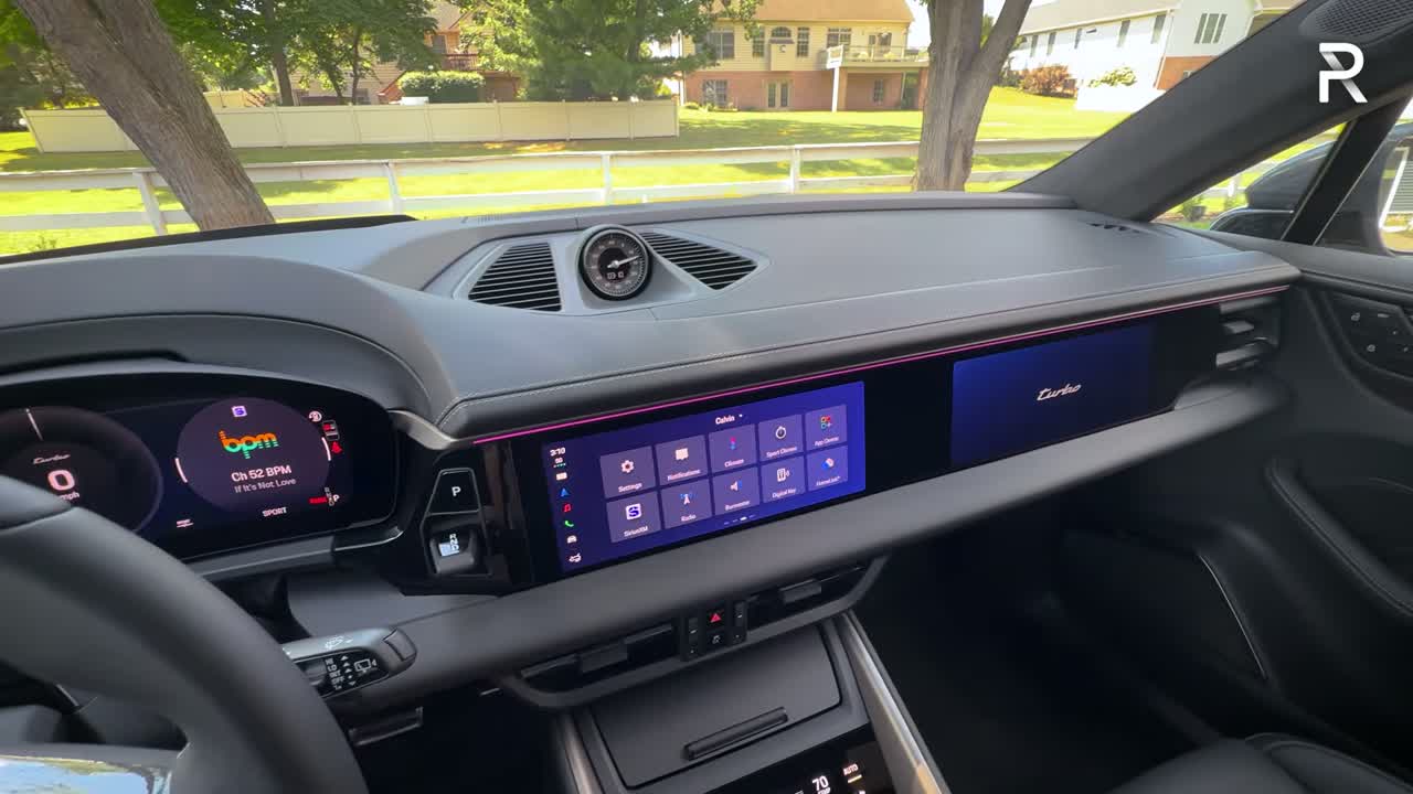 Macan Electric Turbo driving on mountain road