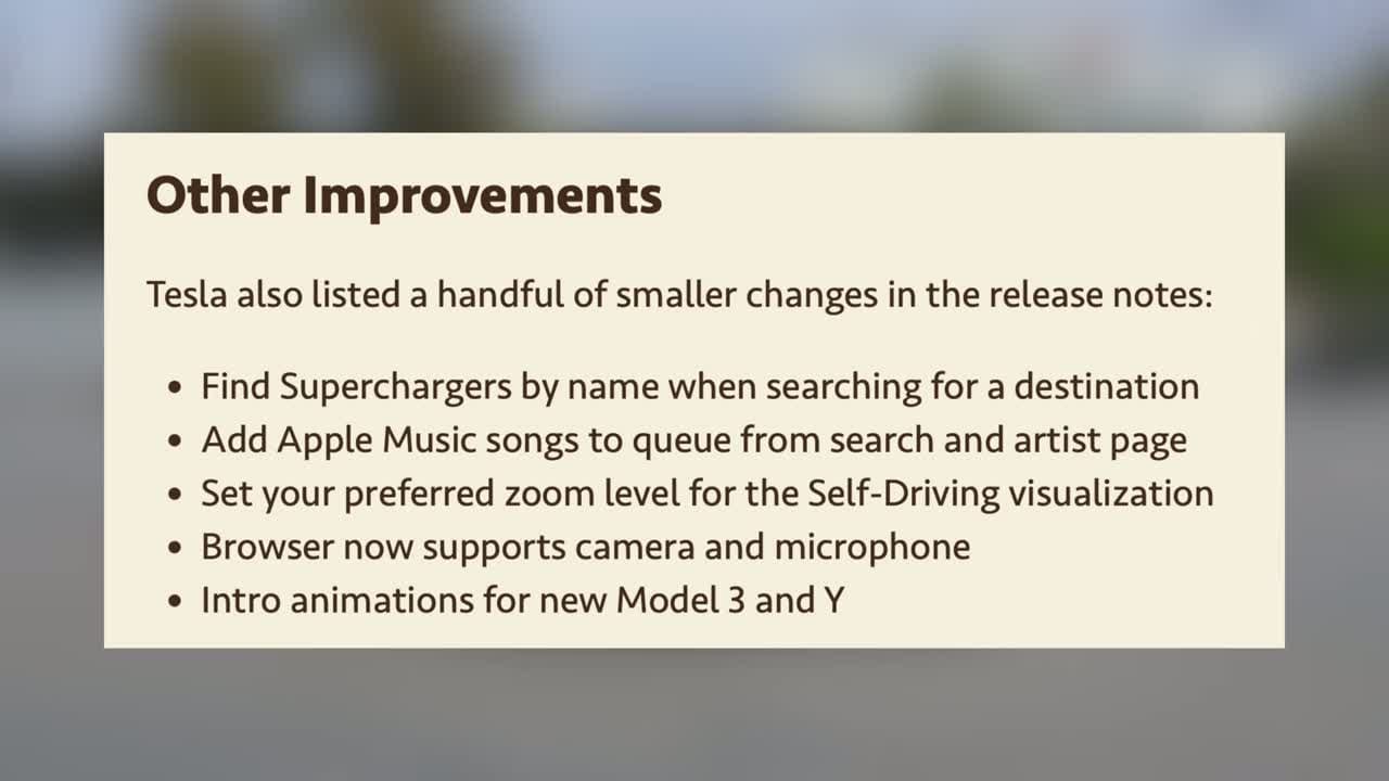 Tesla in-car interface