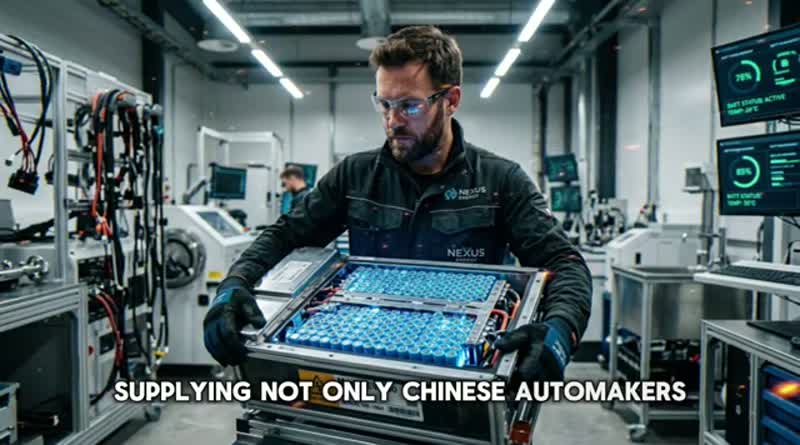 Engineer holding an EV battery module