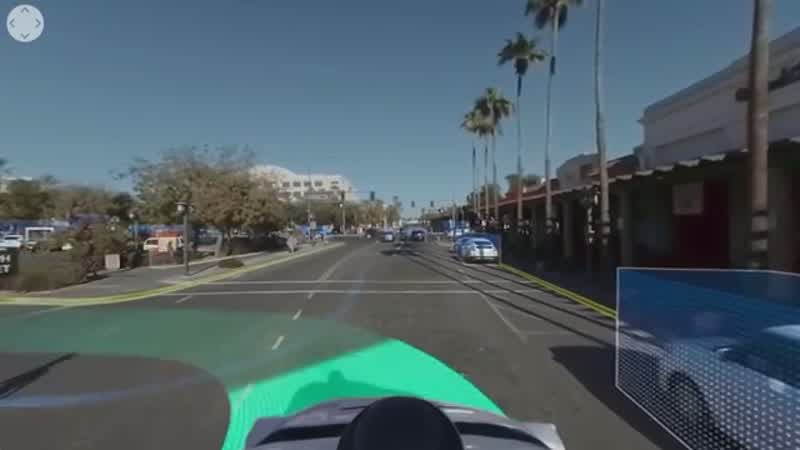 Tesla robotaxi on a city street