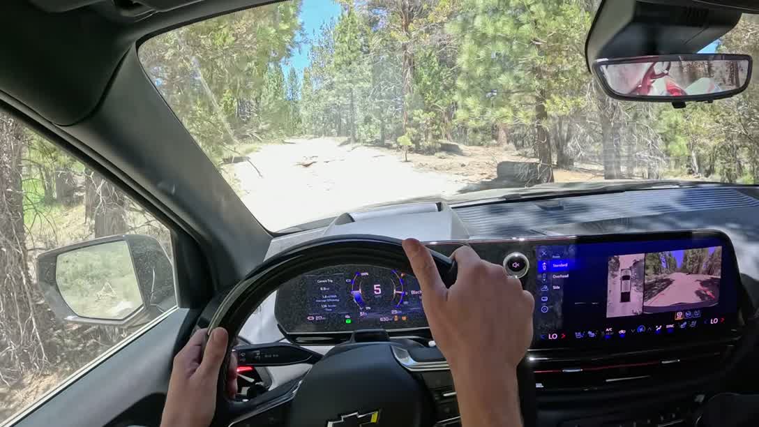 Silverado EV Trail Boss profile showing stance