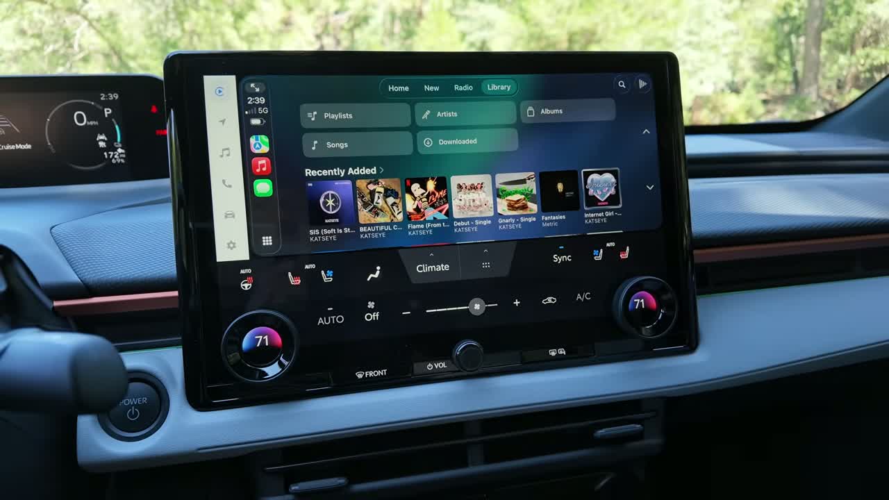 Subaru Uncharted interior with flat-top steering wheel and 14-inch screen