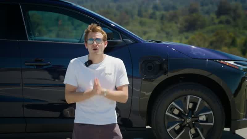 Toyota bZ charging at a Supercharger