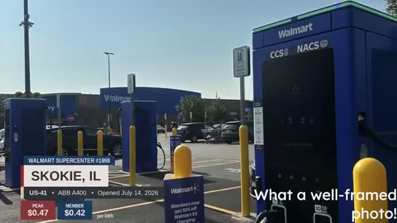 EV plugged into a Walmart NACS stall