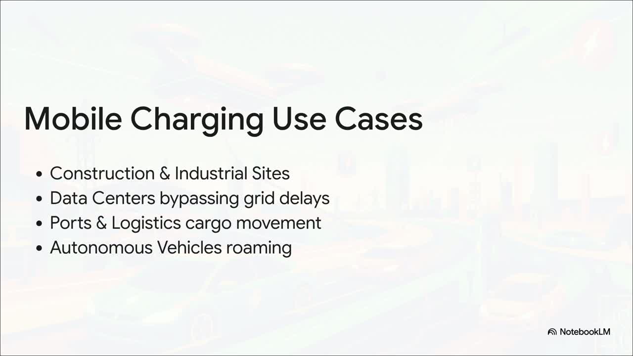 Mobile charging use cases: construction sites, data centers, ports and logistics, autonomous vehicles